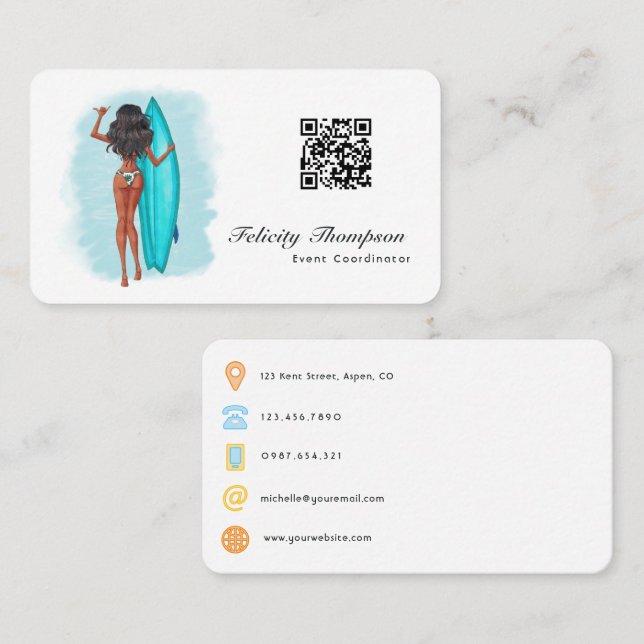 Event Coordinator QR Code Business Card (Front/Back)