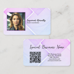 Event Coordinator Square Business Photo QR Code Business Card