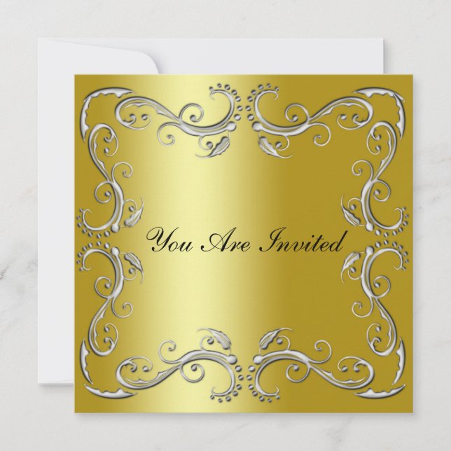 Event Corporate  Any Occasion Invitation Gold (Front)