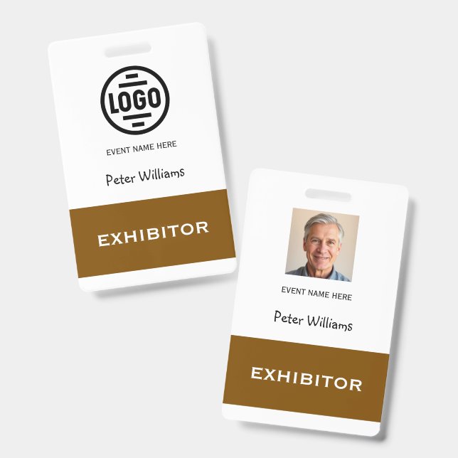 Event Exhibitor Photo ID Badge Pass (Front & Back)