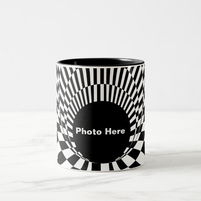 Event Horizon 3d Black hole Two-Tone Coffee Mug (Center)
