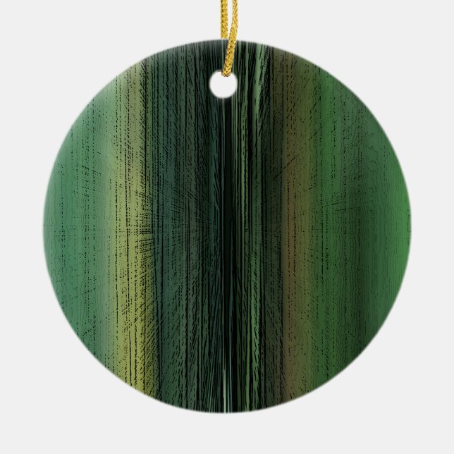 Event Horizon 6711 - Green Abstract Art Ceramic Tree Decoration (Front)