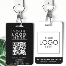 Event ID Customised Lanyard Name Tag With QR Code ID Badge