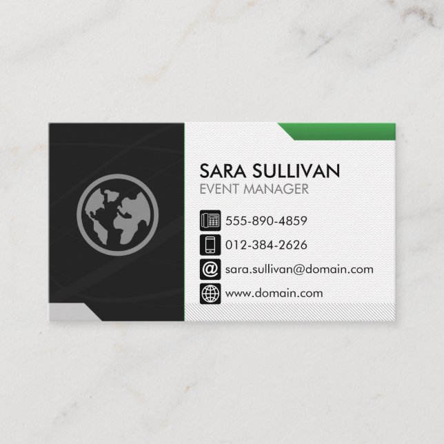 Event Management Planner Business Card (Front)