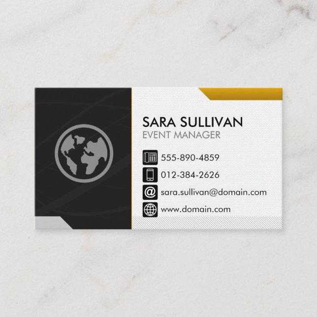 Event Management Planner Business Card (Front)