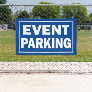 Event Parking blue or any background colour Banner