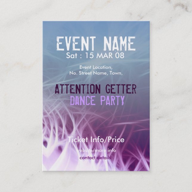 EVENT PARTY miniFLYER #08 Business Card (Front)