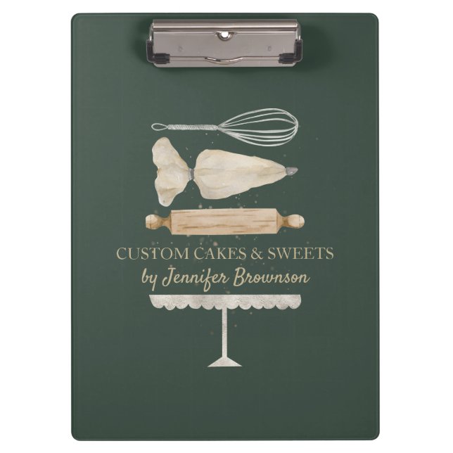 Event Party sage green Script Baking Cooking Clipboard (Front)
