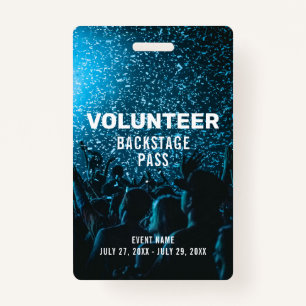 Event Photo Backstage Pass Event Volunteer ID Badge