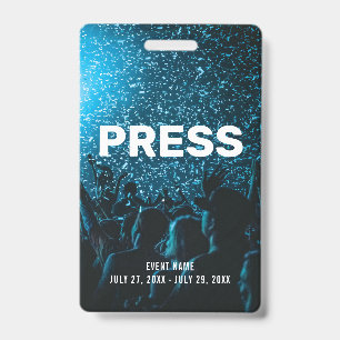 Event Photo PRESS All Access Pass Event ID Badge