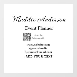 Event planner add name Q R code details website em