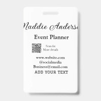 Event planner add name Q R code details website em