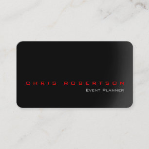 Event Planner Black Gray Red Trendy Business Card