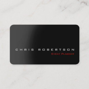 Event Planner Black Grey Red Stylish Business Card