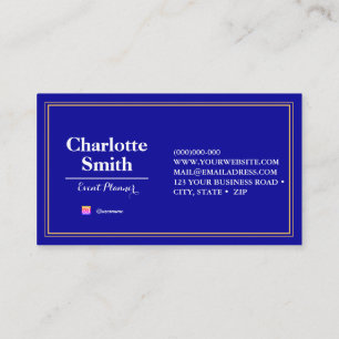 Event Planner Blue Repeat Pattern Business Card