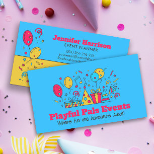Event Planner - Bright Colourful Illustration Business Card