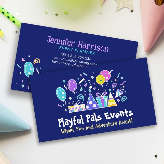 Event Planner - Bright Colourful Illustration Business Card (Creator Uploaded)