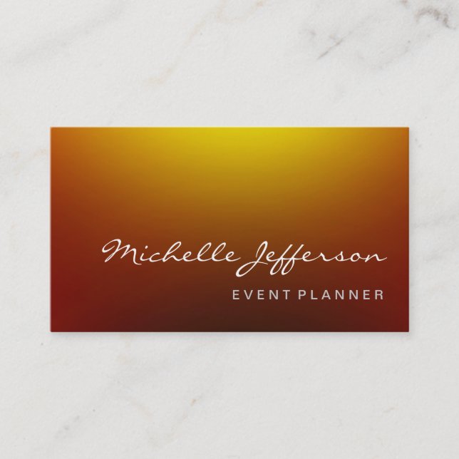 Event Planner Browny Red Yellow Business Card (Front)