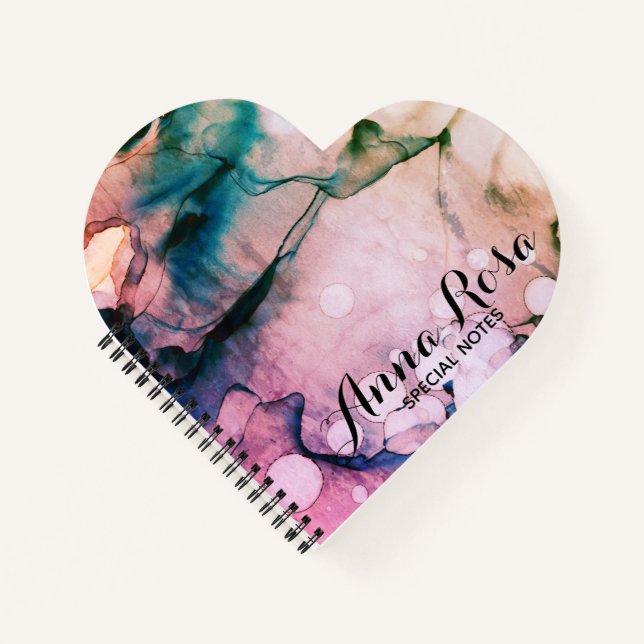 *~* Event Planner Chic Artistic Girly Heart Love Notebook (Front)