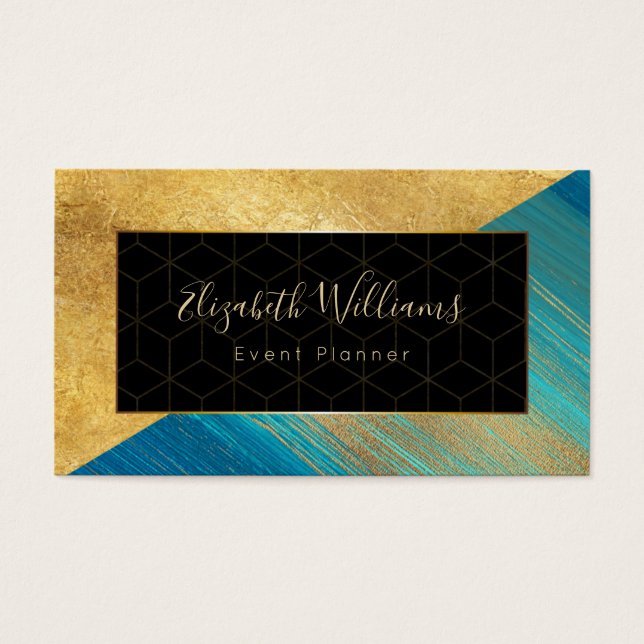 Event Planner Colour Block Business Cards (Front)
