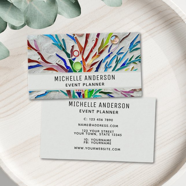Event Planner Colourful Modern Business Card (Creator Uploaded)