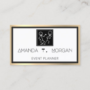 Event Planner Dance Wedding Blogger Modern Gold Business Card