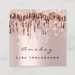 Event Planner Drip Social Media Rose Makeup Square Business Card