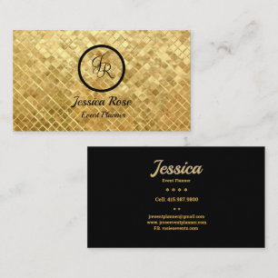 Event Planner Gold Sequins/Black Business Cards