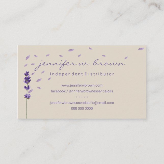 Event Planner Lavender Flower Sprigs Botanical Business Card (Back)