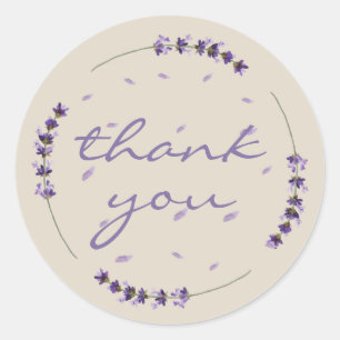 Event Planner Lavender Flower thank you Classic Round Sticker