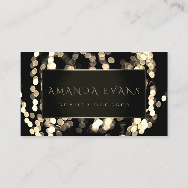 Event Planner Makeup Beauty  Sparkly Light Gold Appointment Card (Front)
