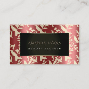 Event Planner Makeup Burgundy Gold Humming-bird Appointment Card