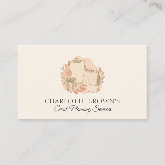Event Planner Party Coordination Celebration  Business Card (Front)