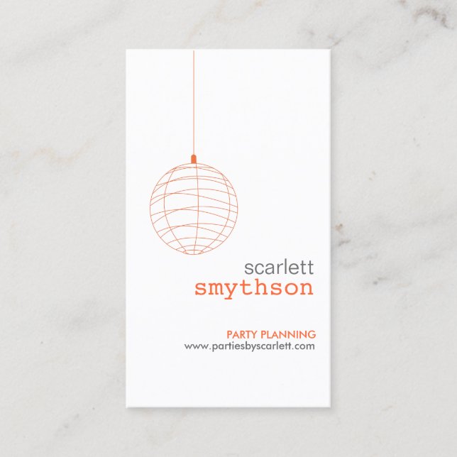 Event Planner, Party Planner Business Card (Front)