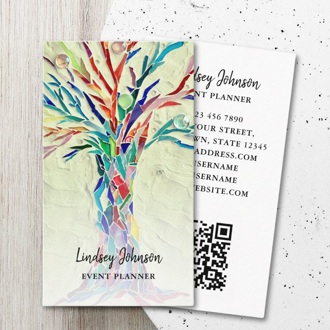 Event Planner QR Code Green Business Card (Creator Uploaded)