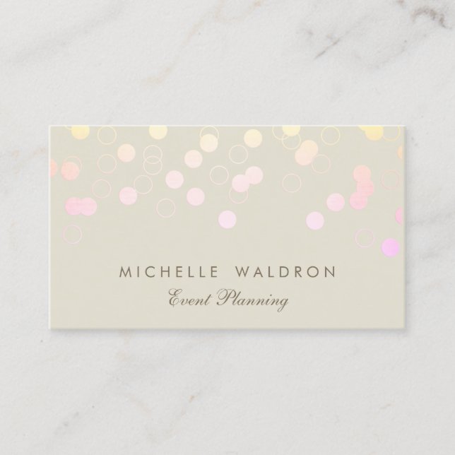 Event Planner Rainbow Confetti   Business Card (Front)