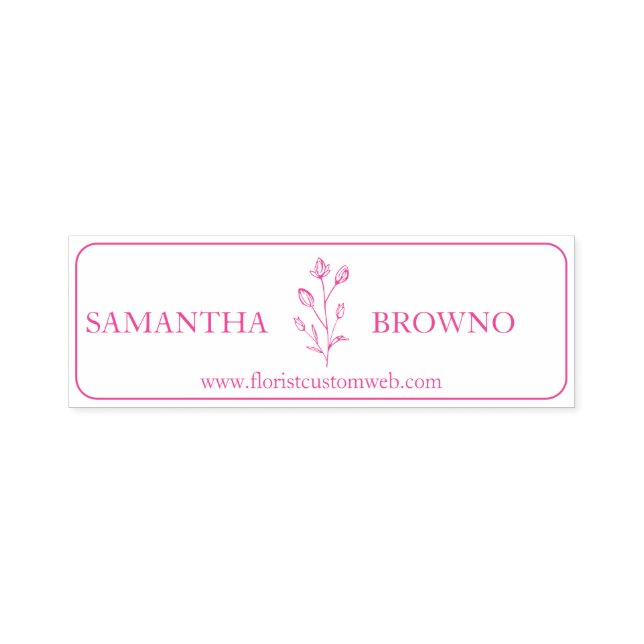 Event Planner Script Elegant Framed Flower Self-inking Stamp (Design)