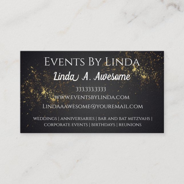 Event Planning  Business Card (Front)