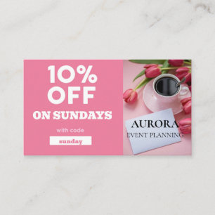 Event Planning Discount Sale Business Card
