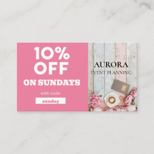 Event Planning Discount Sale Business Card