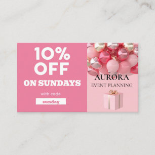 Event Planning Discount Sale Business Card