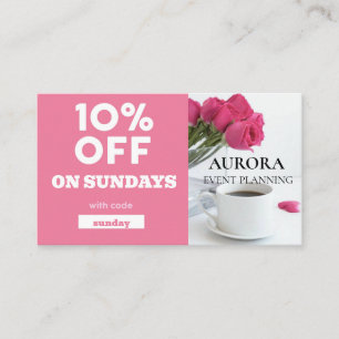 Event Planning Discount Sale Business Card