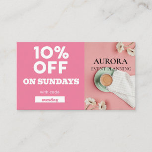 Event Planning Discount Sale Business Card