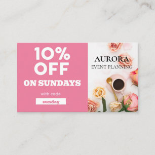 Event Planning Discount Sale Business Card