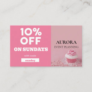 Event Planning Discount Sale Business Card