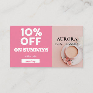 Event Planning Discount Sale Business Card