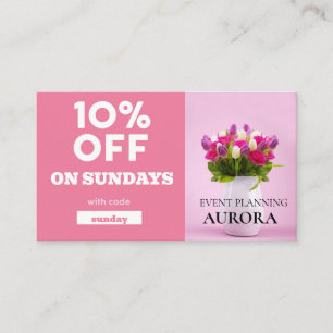 Event Planning Discount Sale Business Card