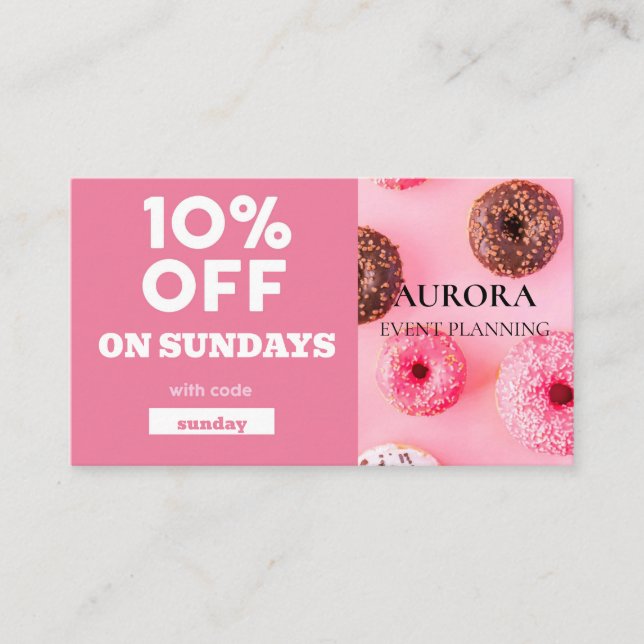 Event Planning Discount Sale Business Card (Front)