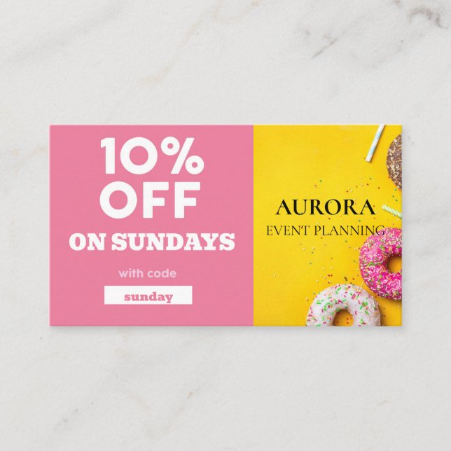 Event Planning Discount Sale Business Card (Front)