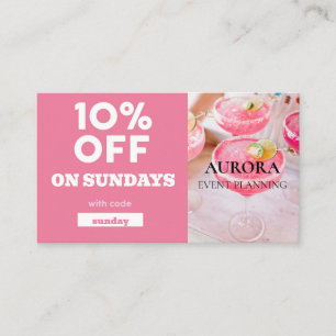 Event Planning Discount Sale Business Card